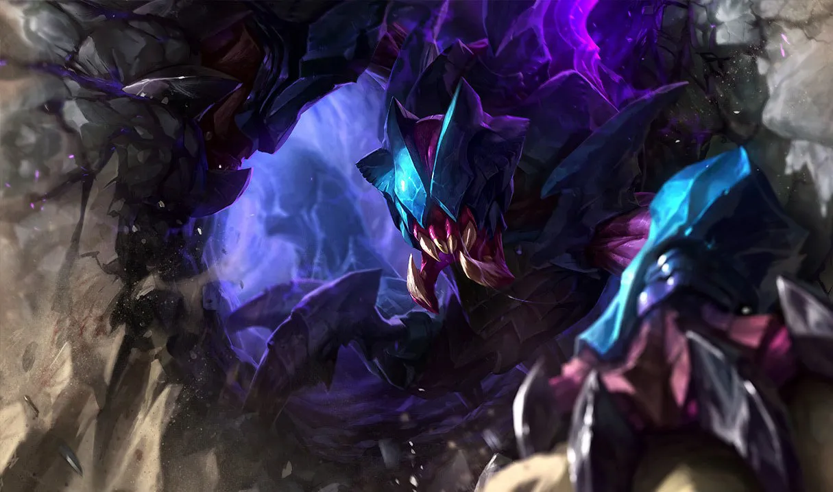 Rek'Sai counters: Rek'Sai, the Void Burrower, splash art