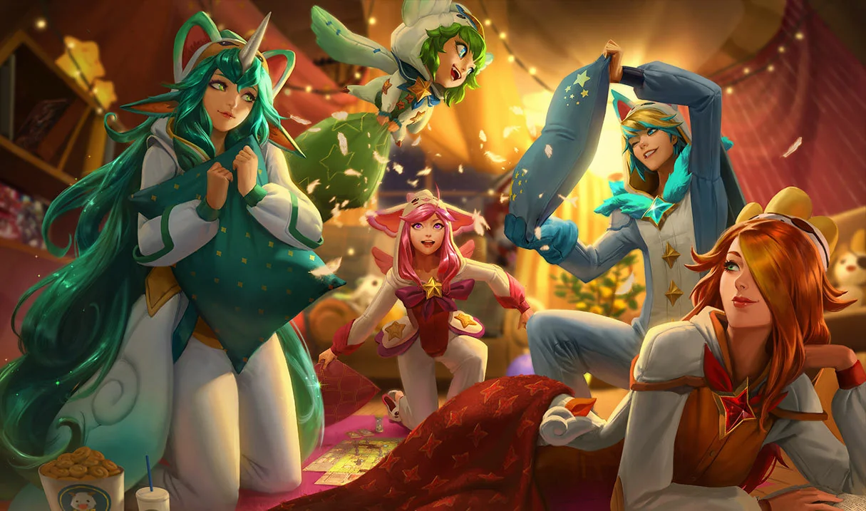 Pajama Guardian Ezreal splash art