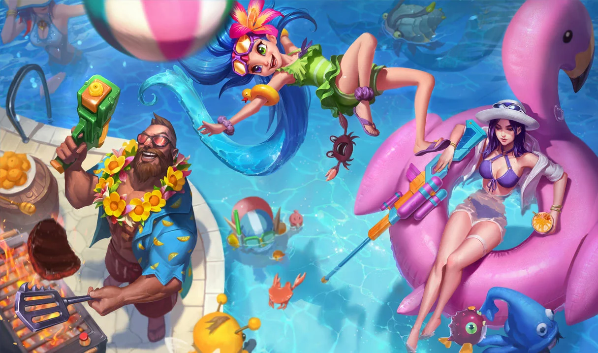 Pool Party Zoe splash art