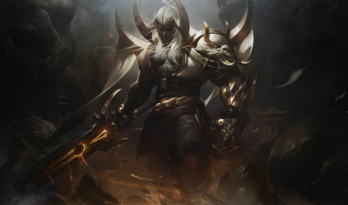 Prestige Blood Moon Aatrox (2022) splash art